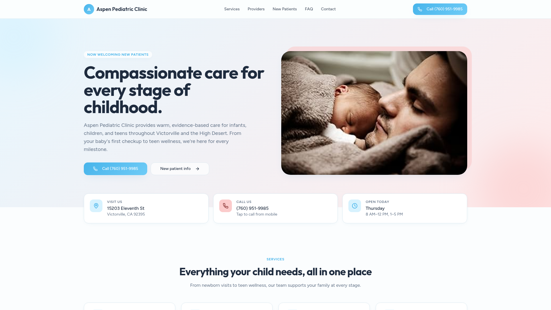 Aspen Pediatrics website preview